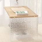 Log Style Sofa Table, Long Table for Living Room, Tea Room, and Reception Room, Acrylic + Wood, Tea Table Center Table