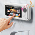 Creative Bathroom Waterproof Phone Case with Bluetooth Speaker Wall Mount Touch-screen Phone Holder Stand Anti-Fog for Showering