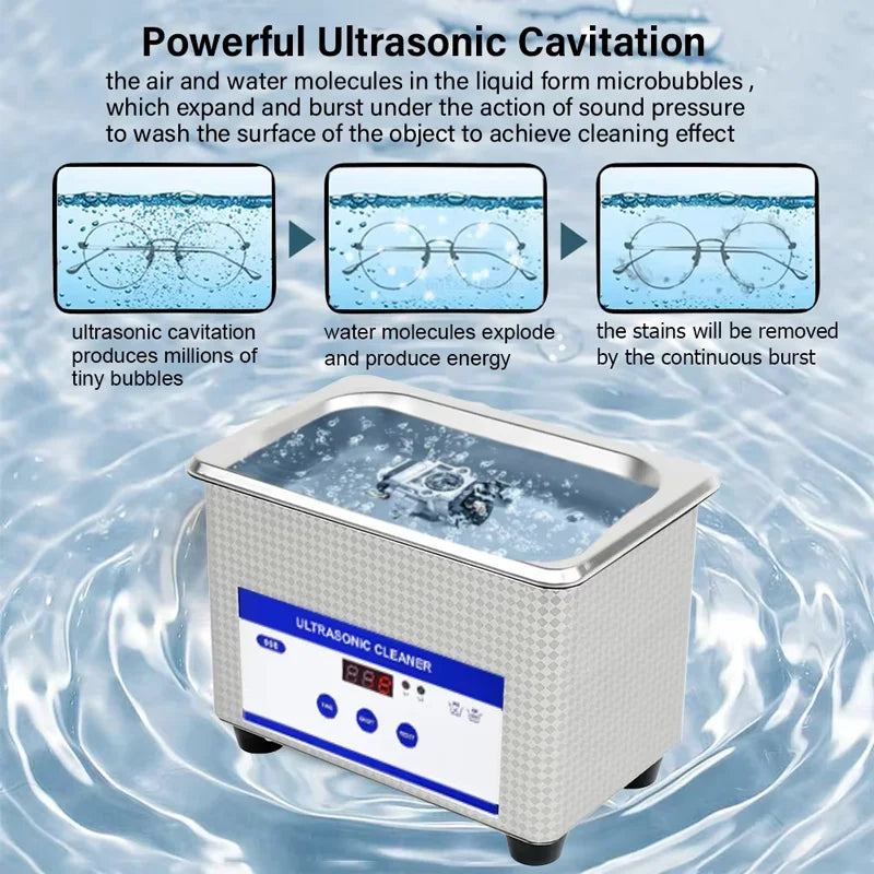0.8L Optical Ultrasonic Cleaner 40kHz Ultra Sonic Cleaner with Timer Ultrasonic Jewelry Cleaner Ultrasonic Cleaning Machine