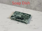 Luxury Marble Bath Set: Shampoo Bottles, Tray & Canister Organizer, Natural Stone Accessories for Home & Hotel Bathroom Decor