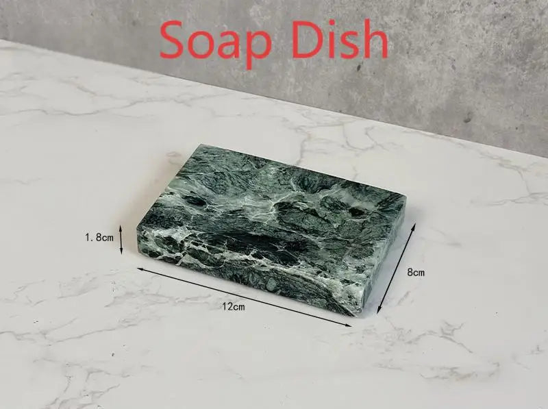 Luxury Marble Bath Set: Shampoo Bottles, Tray & Canister Organizer, Natural Stone Accessories for Home & Hotel Bathroom Decor