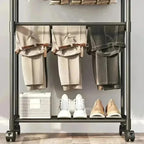 Clothes drying rack Simple floor storage rack Shoe hat rack Household bedroom coat rack Balcony drying rack