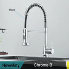 Hownifety Chrome Kitchen Sink Faucet Stainless Steel Hot and Cold Water Tap Deck Mounted Bathroom Gourmet Kitchen Crane