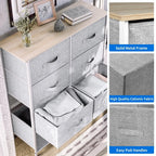 8-Drawer Fabric Dresser Storage Organizer with Sturdy Metal Frame Bedroom Closet Living Room Easy Assembly Modern Design