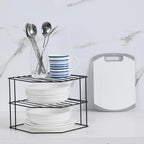 Kitchen Seasoning Corner Rack Pot Dish Food Sundries Organizer Rack Non Punching Portable Storage Table Kitchen Bathroom Holder