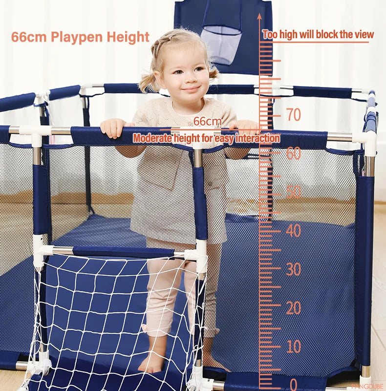 PANGDUBE Baby Playground Playpen for Baby and Toddlers Thicken Steel Pipes & Cloth Baby Fence Play Park Baby Activity Fence