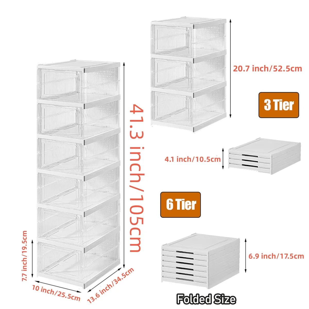 6-Layer Transparent Shoe Box