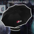 Car Umbrella With LED Flashlight Reflective Stripe Reverse Umbrella for audi sport RS A1 A3 A4 B7 B8 A5 A6 A7 A8 Q3 Q5 Q7 Q8 TT