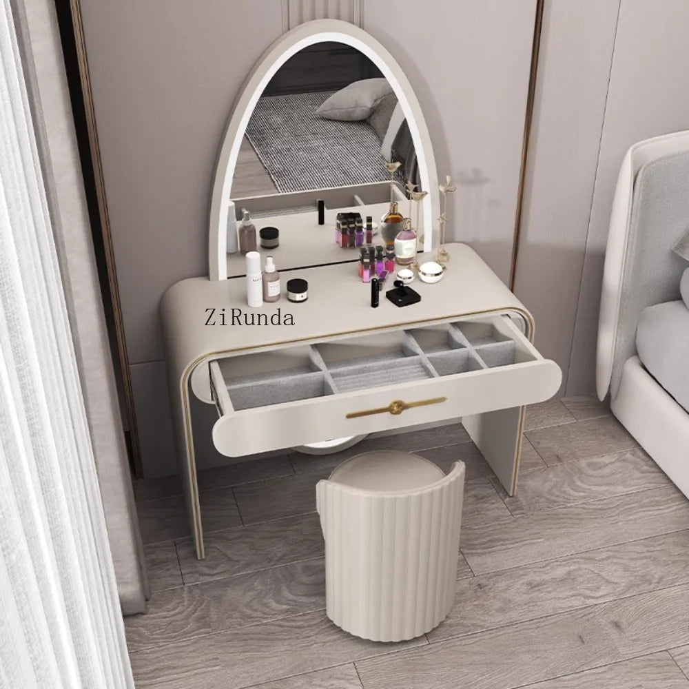 Solid wood dresser, storage cabinet, integrated bedroom, small dressing table, high-end dressing table
