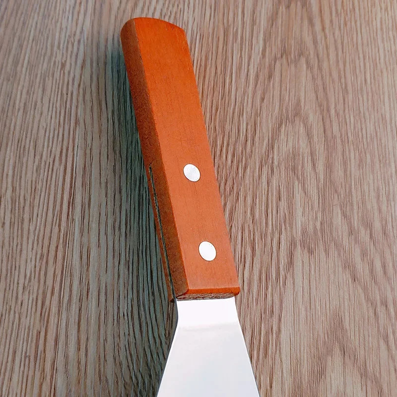 Kitchen Stainless Steel Cooking Spatula With Wooden Handle Pancake Shovel Pot Spatula Frying Fish Shovel Cooking Utensils