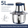 5L Electric Meat Grinder Large Capacity Stainless Steel Flour Mixer Multifunctional Kitchen Vegetable Meat Slicing Grinder Mixer