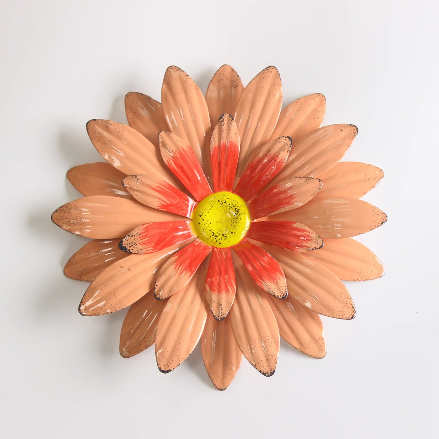 1pc Metal Iron Sunflower Wall Decor, 8-Inch Colorful Outdoor Garden Decorations, Creative Villa Yard Art Hangings, Festive Holid