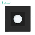 BSEED Human Body Sensor Switch Wall Lamp Switch 90℃ Infrared Motion Detector Galss Frame Plastic FrameEU Standard Light Switches