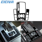 For Audi A6 S6 C6 2005-2011 Piano Black Centre Gear Shift transmission Panel Cover Car inside Trim Accessories Sticker