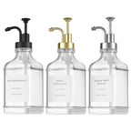 Soap Pump Dispenser Glass Bottle Bathroom Gel Liquid and Shampoo Dispenser Square Glass Bottles with Pumps Soap Container