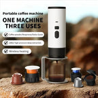 Wireless Electric Portable Espresso Coffee Machine For Car & Home Camping Coffee Maker Capsule Powder Travel