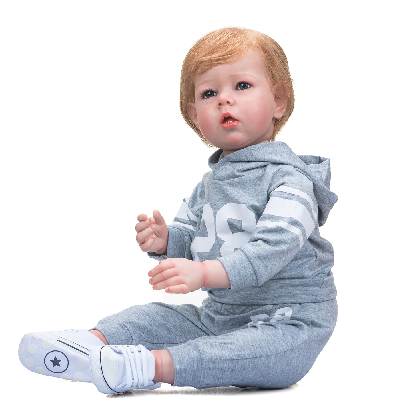 NPK 75CM Huge Size Reborn Toddler Baby Boy Liam Real Picture Hand Paint Doll with 3D Skin Visible Veins Lifelike 12 Month Doll