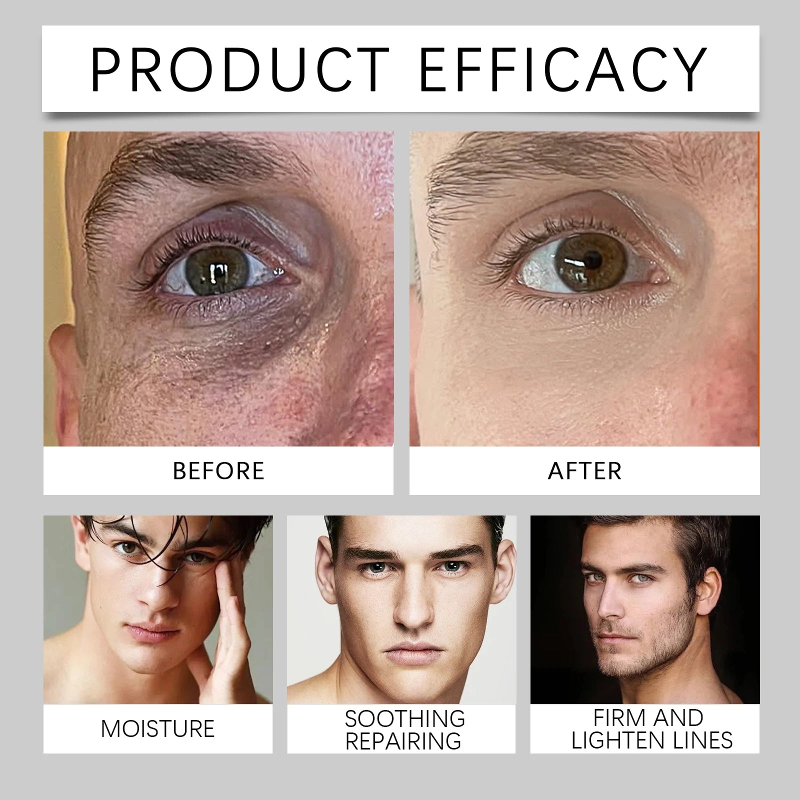 East Moon Wake Up Eye Cream Fade Fine Lines Reduce Dark Circles Eye Bags Puffiness Hydrating Moisturizer Men Eye Care Lotion