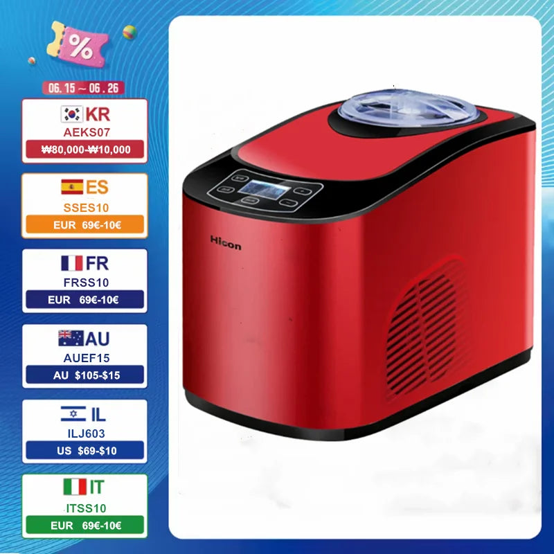 220V Home Full Automatic Mini Ice Cream Machine Household Ice Cream Maker 1.5L 140W Ice Cream Makers Машина для мороженого