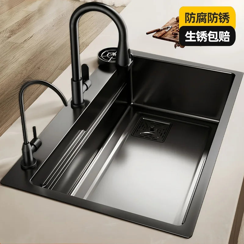 304 Stainless Steel Kitchen Vegetable Basin Large Sink Stainless Steel Sink Countertop Household Vegetable Sink