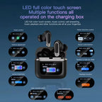 V8 screen display wireless Bluetooth earphones ANC active noise cancelling earbuds in ear earphones with built-in microphone