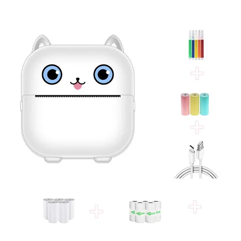 Portable Mini Thermal Photo Printer Cordless Label Printer Rechargeable Design Compact for Text Photos and Symbols for Printing