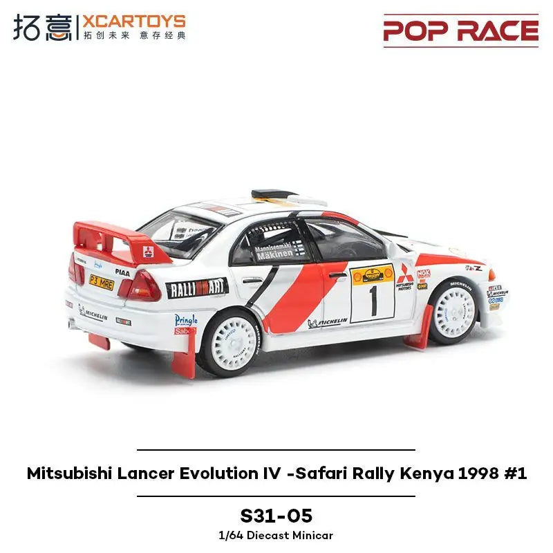 POP RACE1/64 Mitsubishi Supercar Collection Ornament Lancer Evolution IV Alloy Racing Model
