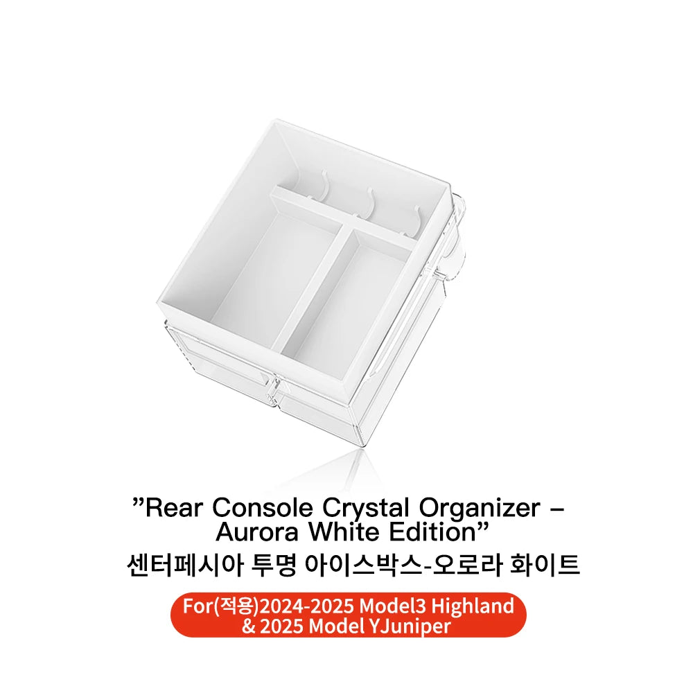 YZ For Tesla Model 3 Highland 2024 Model Y Juniper 2025 Storage Box Center Armrest Hidden Box Cup Holder Organizer Accessories