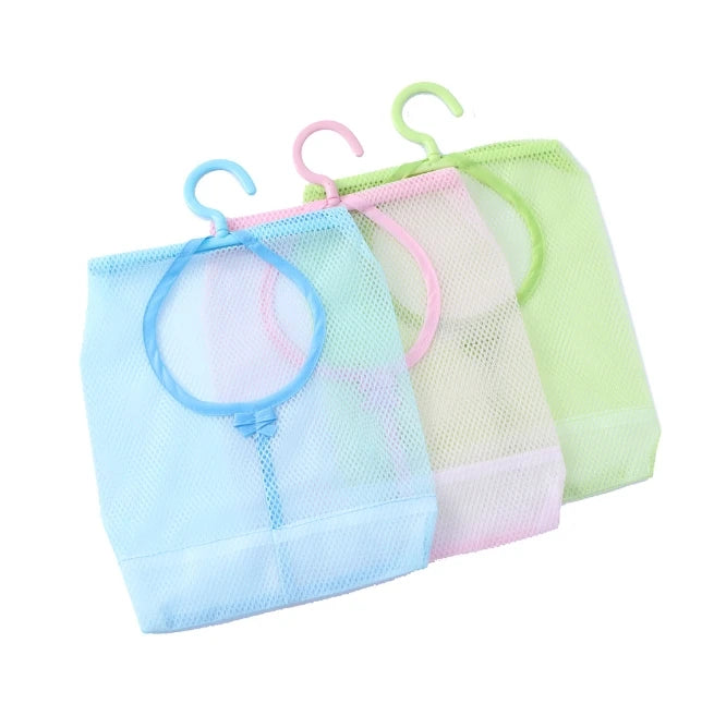 Kitchen Bathroom Hanging Storage Clothespin Mesh Bag Hanging Hook Organizer Storage Baskets Organizer