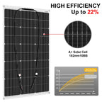 DOKIO 18V 100W/200W/400W Flexible Solar Panels Waterproof Monocrystall