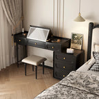 Makeup Organizer Vanity Table Modern Decor Drawer Storage Dressing Table Aesthetic Light Mirror Dressers Bedroom
