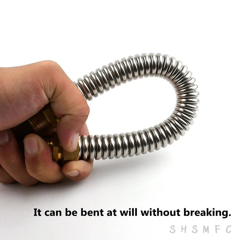 1~5 PCS 1/2" 3/4" 1" Copper Male Thread 304 Stainless Steel Bellows Hot Cold Water Pipe Joint Metal Hose Fittings High Pressure