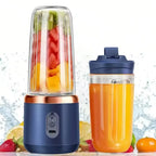 Portable Small Electric Juicer Blue/Pink Stainless Steel Blade Cup Juicer Fruit Automatic Smoothie Blender Kitchen Tool