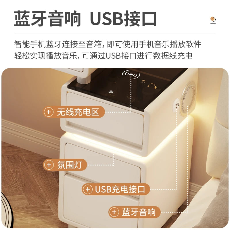 Small apartment dresser bedroom 60CM modern cream style master chest makeup table hairstyle bedroom Drawers for clothes luxury