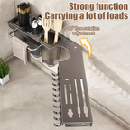 KYCOR-Wall-Mounted Multi-Functional Knife Holder - Folding Shelf For Kitchen, Includes Chopsticks Tube And Cutter Storage