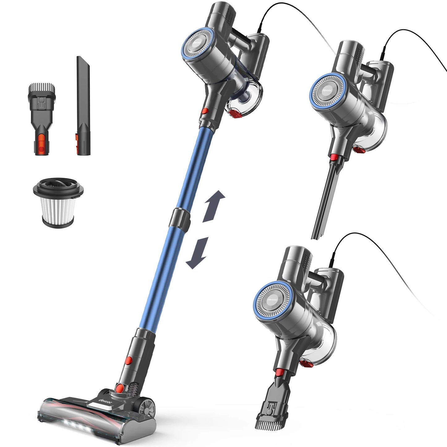 INSE I8 Corded Vacuum Cleaner Free-Stand Stick Vacuum 25KPa 600W Powerful 6 in1 Lightweight Handheld Cleaner for Carpet Pet Hair