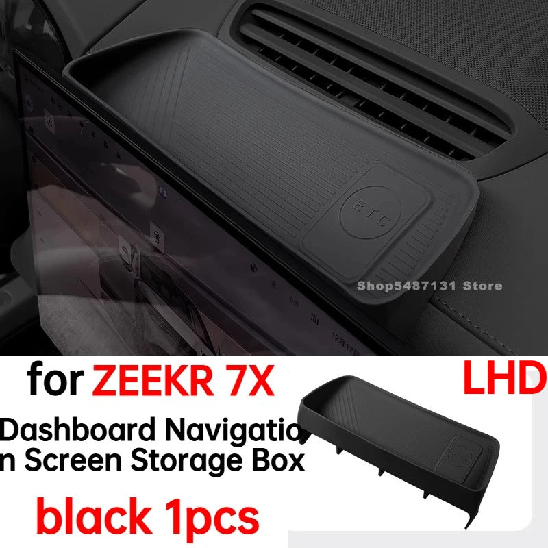 Car Dashboard Navigation Screen Storage Box for ZEEKR 7X Interior Accessories 2024 2025 for Left Hand Drive