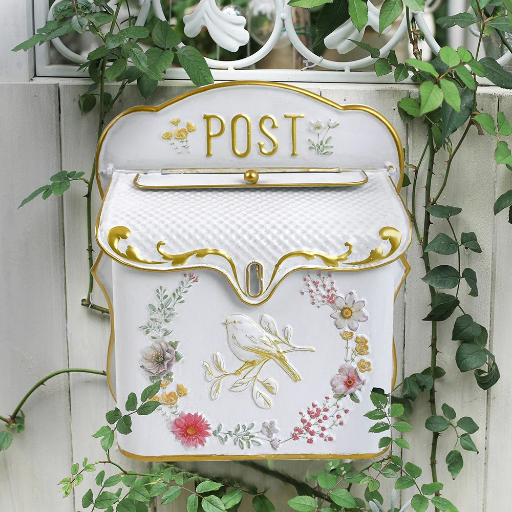 Home decor gifts Vintage Mailboxes Letter Box Metal Wall Mounted Post Box Farmhouse Post Decoration Crafts Mailbox Post