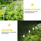 Fairy Light Solar Powered Lamp Outdoor Yard Lawn Decoration 10PCS Stainless Steel Solar Garden Light Lanter Landscape Lighting