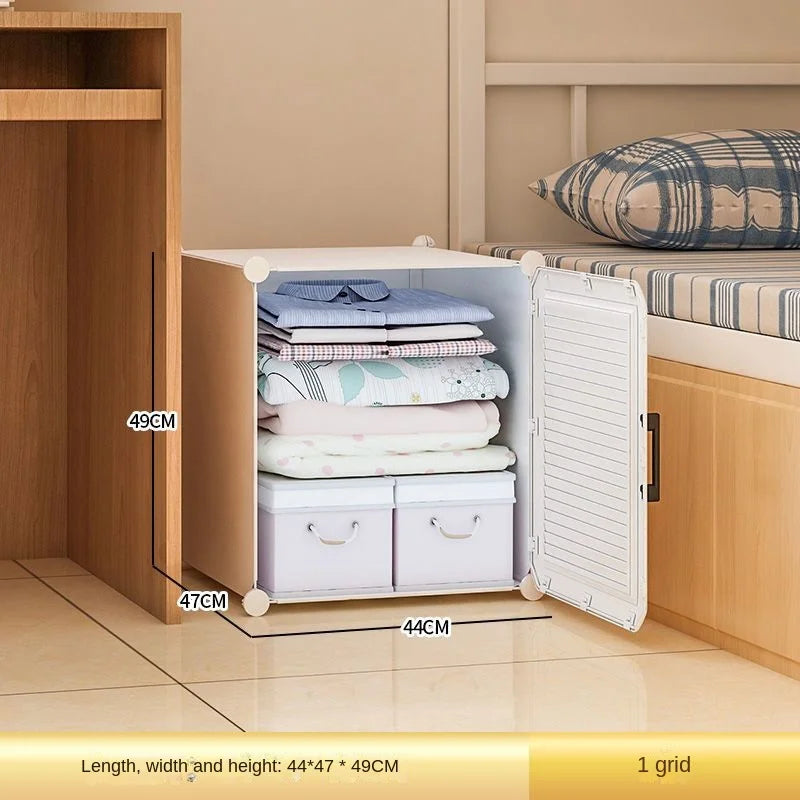 Household Folding Wardrobe Simplicity Dustproof Storage Locke Closet Plastic Collapsible Clothes Cabinets Home Bedroom Furniture