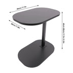 Adjustable C-Shaped Side Table 17.7-31.5" Height & 360° Rotating Top for Bed/Sofa (Walnut/Black/Wood)