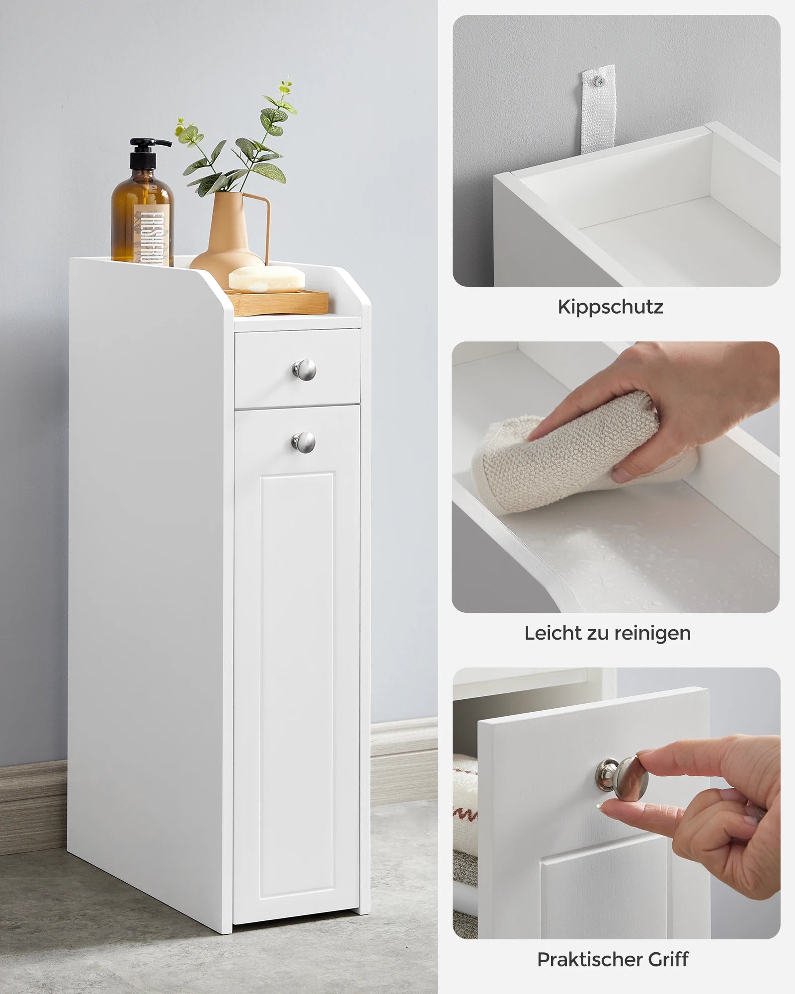 VASAGLE bathroom chest of drawers bathroom wardrobe toilet wardrobe with drawers