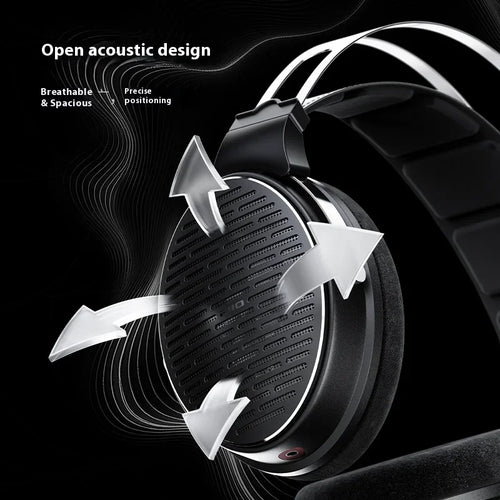 FiiO JT3 Over-Ear lightweight Open HiFi music headphones with wired HIFI fever control and interchangeable cables