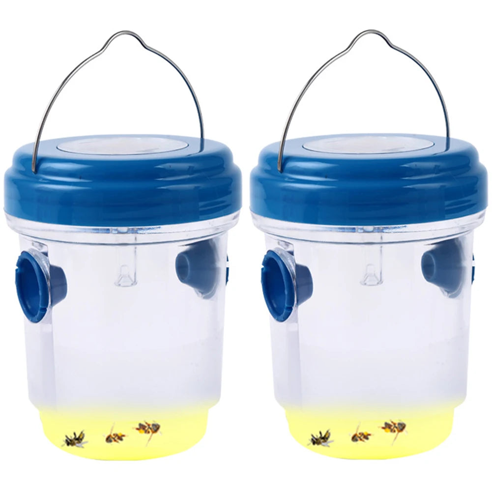 Solar Wasp Trap Waterproof Outdoor Hanging Trap Non-Toxic Bee Hornet Traps Wasp Fly Trap Light Reusable Garden Fruit Fly Catcher
