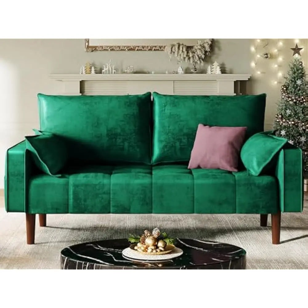 Modern Velvet 3-Seater Sofa