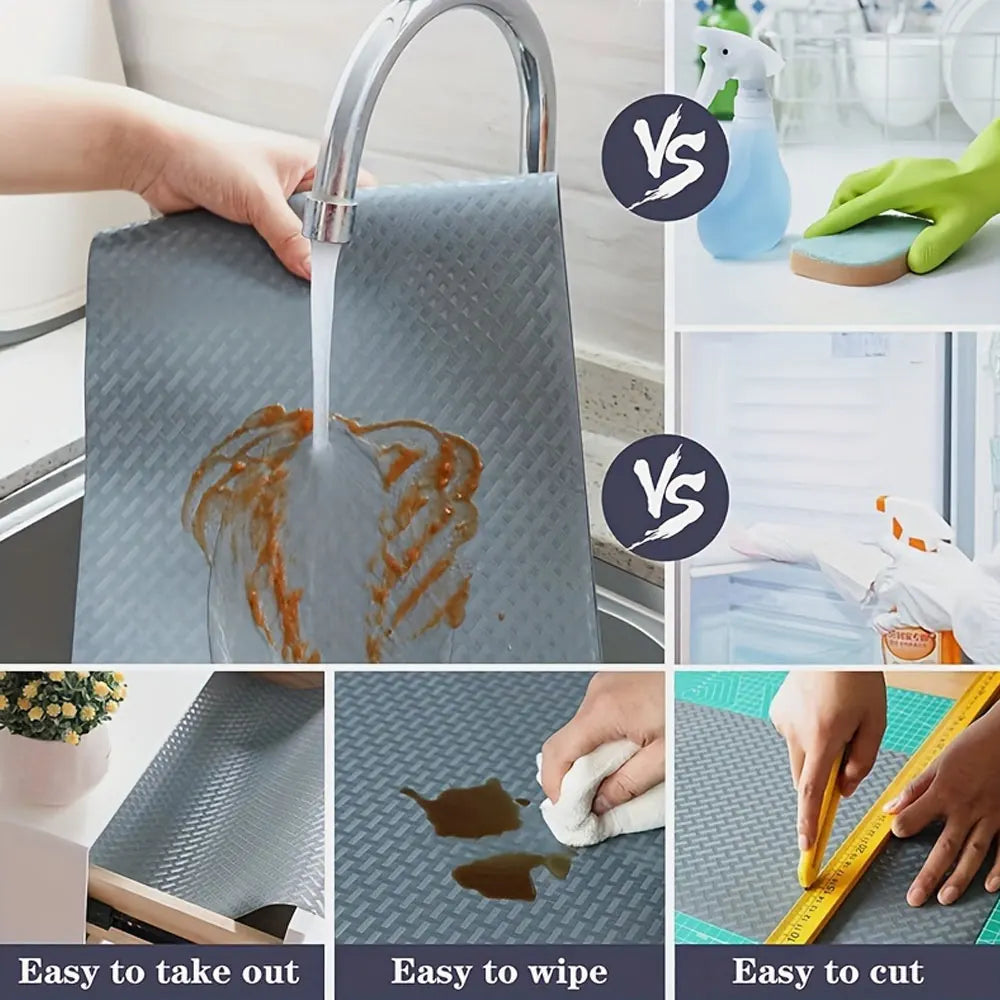1pcs Cabinet DIY Drawer Liner Non Slip Drawer Liner Plastic Liner For Table Kitchen Cabinets Washable Refrigerator Liner