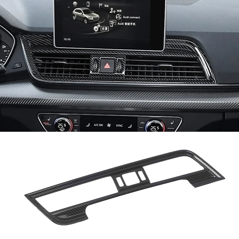 For Audi Q5 FY 2018 2019 2020 2021 Car Styling Interior Door Window Handle Panel Strips Cover Trim Carbon Fiber ABS