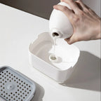 Manual Liquid Soap Dispenser Dish Soap Dispenser with Sponge Holder Press Type Cleaning Liquid Container Kitchen Accessories