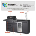 Multi Functional Outdoor Bbq Kitchen With Shed Combined Cooking Area And Storage Room For Backyard Use