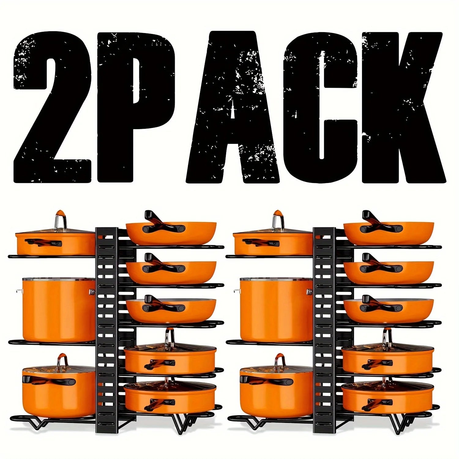 Kitchen Pot & Pan Organizer Rack (2-Pack)